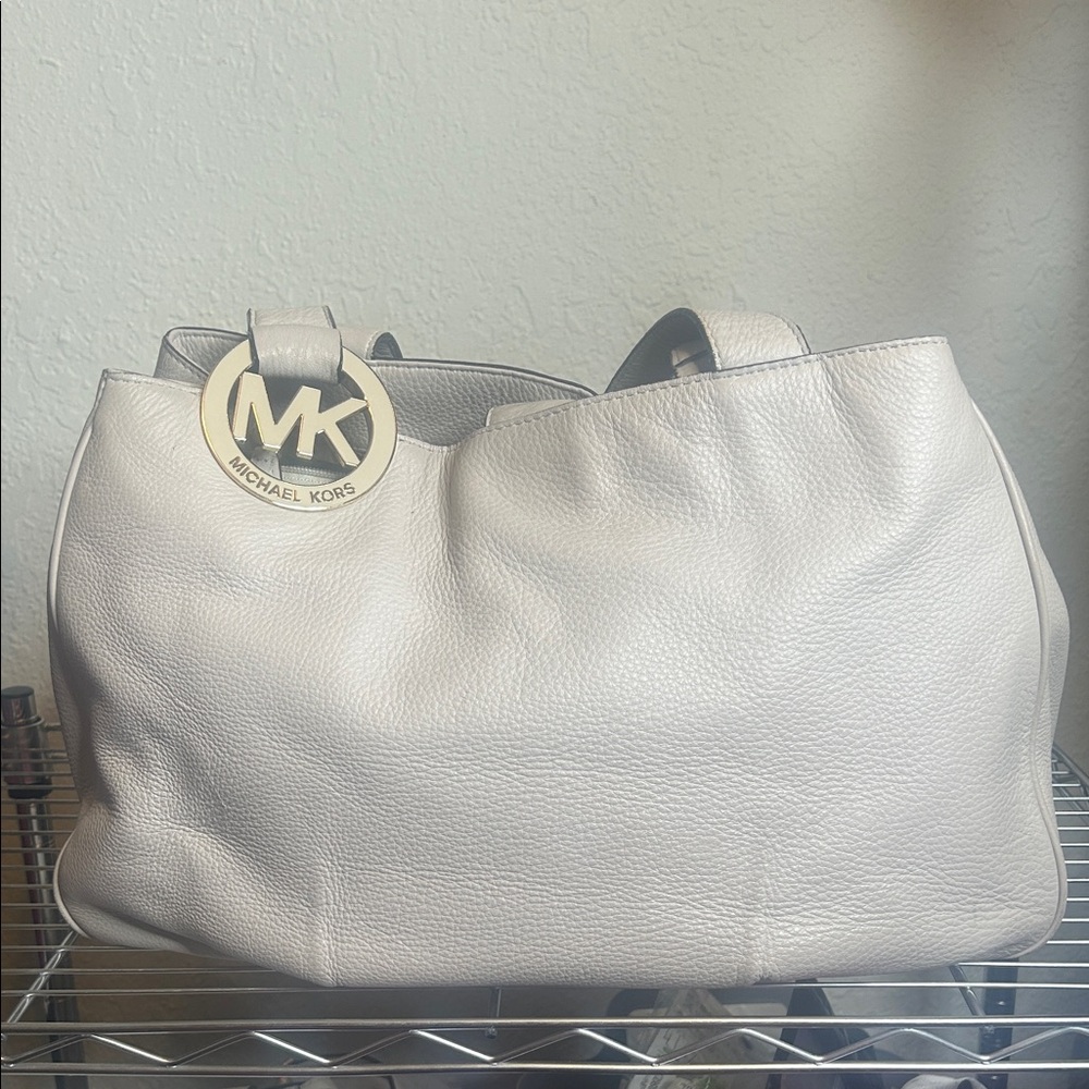 Michael Kors Light Gray Leather Tote